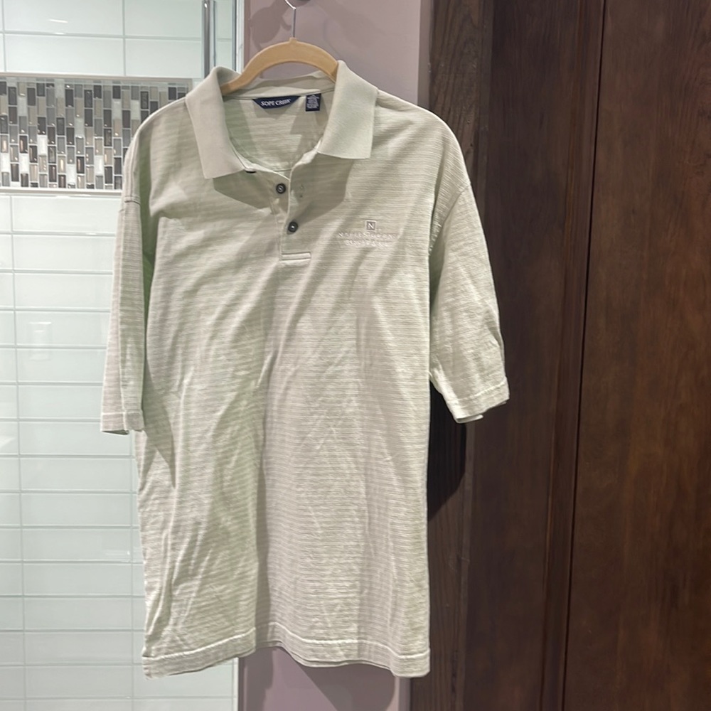 Mens Polo light beige green color